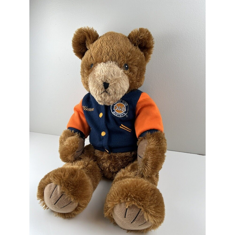 Dave & Buster Stuffed Animal XL Plush Teddy Bear Varsity Winner Jacket 24” Toy